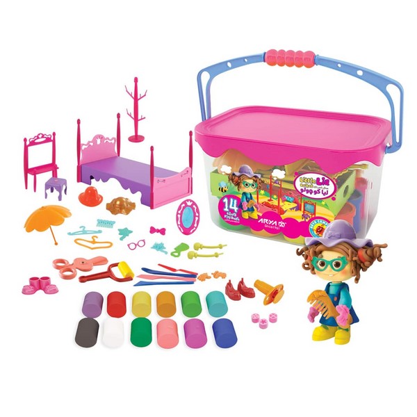 خمیر 14 رنگ سطلی لیا کوچولو آریا خمیر 14 رنگ سطلی لیا کوچولو آریا