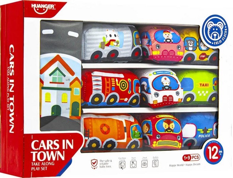 ماشین و خیابان پارچه ای 10 قطعه هانگر کد HE0244 ماشین و خیابان پارچه ای 10 قطعه هانگر کد HE0244