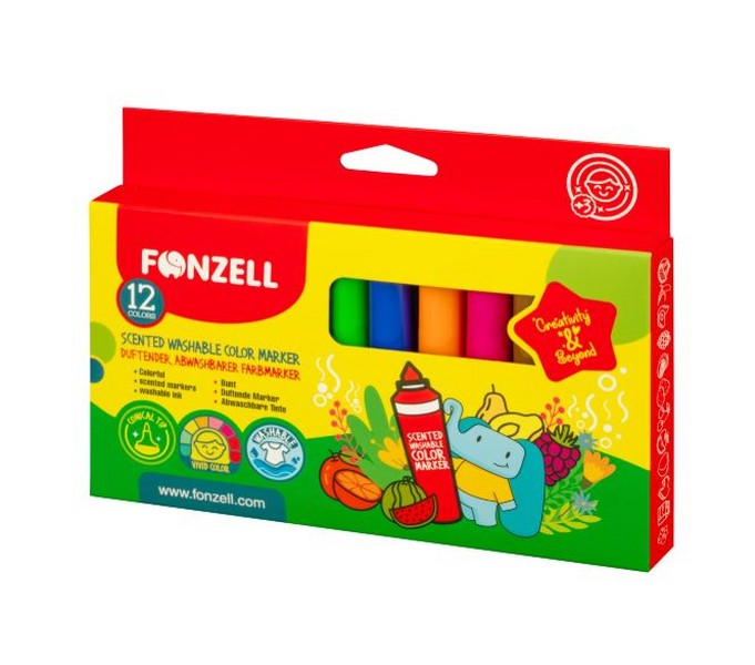 ماژیک 12 رنگ قابل شستشو بودار کیدز فونزل 5001 ماژیک 12 رنگ قابل شستشو بودار کیدز فونزل 5001