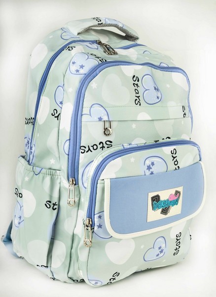 کوله دوزیپ سایز 47 سبز قلبی STARS ZUNDI کوله دوزیپ سایز 47 سبز قلبی STARS ZUNDI