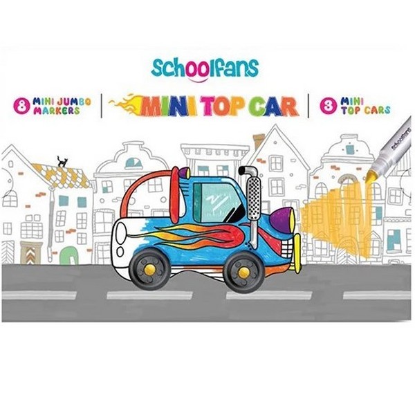 ماژیک 8 رنگ مینی جامبو به همراه ماکت ماشین 92479 اسکول فنز ماژیک 8 رنگ مینی جامبو به همراه ماکت ماشین 92479 اسکول فنز